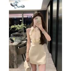 批发法式名媛气质收腰高级蕾丝新款无袖连衣裙<b class='q'>夏</b>季修身千金短裙裙子