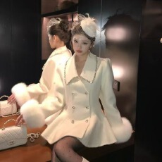 批发甜酷气质纯欲轻奢贵气温柔千金风绝美毛呢外套大衣秋冬新款女装潮