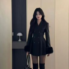 批发法式气质轻奢优雅千金大小姐名媛<b class='q'>连衣裙</b>子蓬蓬短裙秋冬新款女装潮