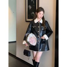 批发小众<b class='q'>通勤</b>风简约时尚百搭开衫大衣新款设计感撞色拼接显瘦长袖外套