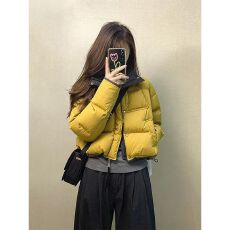 批发韩系减龄洋气保暖防寒棉服外套设计感小众撞色拼接短款小棉袄冬季