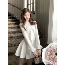 批发千金温柔<b class='q'>小香风</b>蕾丝拼接两穿收腰显瘦<b class='q'>连衣裙</b>秋冬气质a字摆公主裙