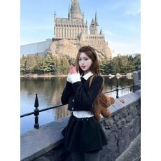 批发小香风秋冬款气质千金甜美短款长袖外套<b class='q'>半身</b>裙时尚减龄两件套装女