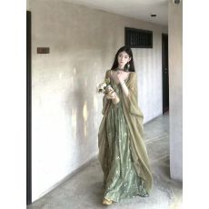 批发国风新中式清冷感复古<b class='q'>碎花</b>吊带连衣裙气质长裙薄款开衫外套两件套