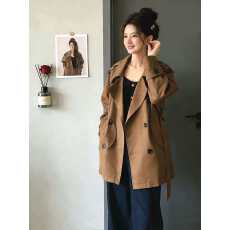 批发英伦<b class='q'>风</b>复古摩登御姐<b class='q'>风</b>中长款<b class='q'>风</b>衣女春秋气质宽松百搭外套