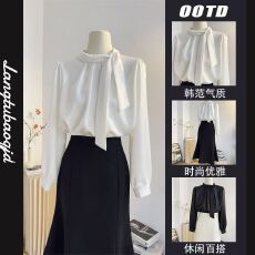 批发法式高级感<b class='q'>衬衫</b><b class='q'>女长袖</b>2026年春季新款气质通勤飘带<b class='q'>衬衣</b>时尚上衣