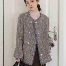 批发法式重工小香风<b class='q'>外套女</b>2026新款春秋高级感气质名媛羊毛粗花呢上衣