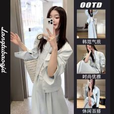 批发2026早春新款小众<b class='q'>气质</b>短款上衣<b class='q'>外套</b>高腰直筒裤腿休闲裤两件套装女