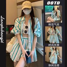 批发2026年夏季女装新款时尚百搭海边度假一整套<b class='q'>套装</b>旅游穿搭短裤衬衫