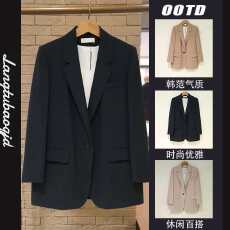 批发黑色西装<b class='q'>外套</b>女2026春秋新款高级感一粒扣气质时尚休闲网红小西服