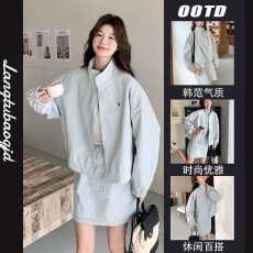 批发休闲运动风套装裙女2026春秋季新款立领棒球夹克<b class='q'>外套</b>半身裙两件套