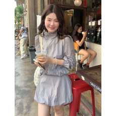 批发巨好看的防晒运动套装女夏季韩版遮肉长袖外套<b class='q'>蓬蓬</b>短裙跑步两件套