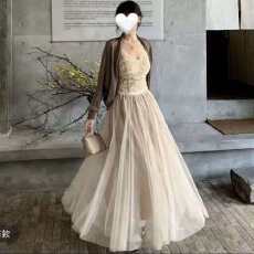 批发韩系防晒开衫+吊带+<b class='q'>半身裙</b>长裙三件套女2026春夏新款纯欲三件套装