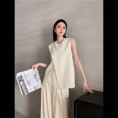 批发2026年夏季新款韩版高级感气质<b class='q'>西装</b>马甲阔腿裤两件<b class='q'>套装</b>女时尚洋气