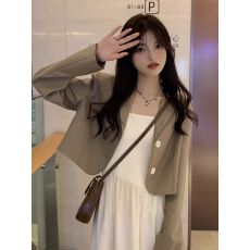 批发<b class='q'>西装</b>外套<b class='q'>女</b>秋季2026新款设计感露背薄款时尚短款小西服连衣裙套装