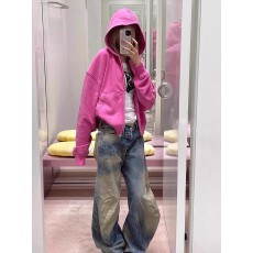 批发今年流行漂亮小个子<b class='q'>卫衣</b>独特超好看休闲风上衣玫粉色连帽外套女秋