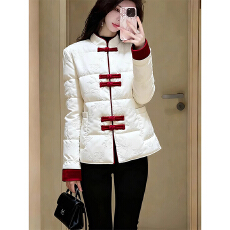 批发上架72小时有货-冬装厚外套女2025高端时髦洋气新中式白色棉服
