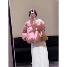 批发上架72小时有货-韩式一整套冬装超好看棉服外套花边a字半身裙套装