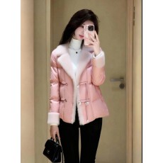 批发上架72小时有货-2025流行韩系粉色小个子加厚保暖棉服冬装外套