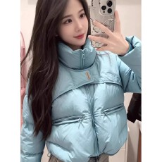 批发上架72小时有货-蓝色<b class='q'>短</b>款棉服女款冬季洋气高级感加厚保暖外套