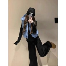 批发上架72小时有货-冬季新款简约棉服马甲女<b class='q'>短</b>款连帽小个子棉衣外套