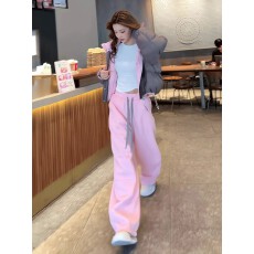 批发上架72小时有货-粉色套装棉服+运动裤两件套独特漂亮冬装一整套女