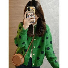 批发上架72小时有货-慵懒波点毛衣女款<b class='q'>冬</b>季针织开衫2026超火减龄上衣