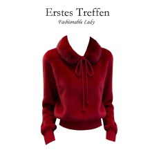 批发上架72小时有货-超好看红色针织毛衣韩系2026春装短款高级感上衣