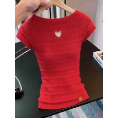 批发上架72小时有货-韩系辣妹风爱心<b class='q'>短</b>袖T恤女2026新款夏修身显瘦上衣