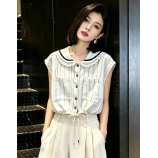 批发上架72小时有货-设计感飞飞袖<b class='q'>条纹</b><b class='q'>衬衫</b>女2026新款夏季超好看上衣