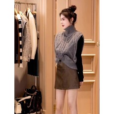 批发针织马甲高领双面穿坎肩背心2025秋<b class='q'>冬</b>新款小香风<b class='q'>冬</b>季毛衣春秋女款