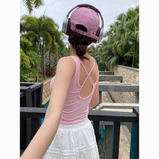 批发带胸垫 吊带小<b class='q'>背心</b>女夏季内搭美背内衣bm短款<b class='q'>打底</b>上衣外穿