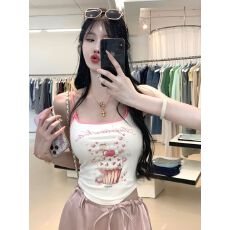 批发260克1*1<b class='q'>莫代尔</b> 印花吊带<b class='q'>背心女</b>夏季外穿春秋内搭打底设计感