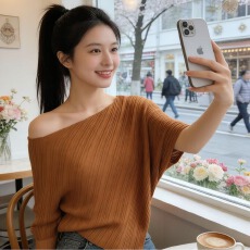 批发2026年夏季新款百搭洋气时尚韩系设计感斜肩<b class='q'>不规则</b>下摆蝙蝠衫上衣