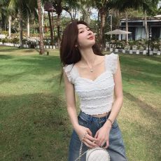 批发白色蕾丝<b class='q'>背心</b>吊带<b class='q'>女</b>外穿2026夏季新款小飞袖绝美内搭露背无袖上衣