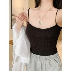 批发复古麻花短款针织小<b class='q'>吊带</b><b class='q'>背心</b><b class='q'>女</b>夏内搭遮副乳叠穿抹胸冰丝外穿上衣