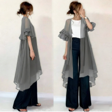 批发日系新款气质中袖<b class='q'>雪纺衫</b> A字连衣裙 防晒衣