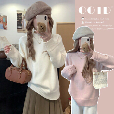 批发孕妇装半高领毛衣秋冬季新款针织打底衫宽松孕妇毛衫上衣