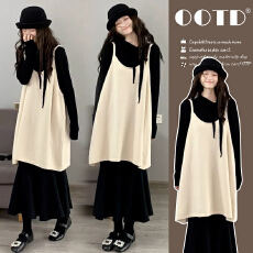 批发<b class='q'>孕妇装</b>一整套韩系温柔慵懒风春装高级感巨好看叠穿背心<b class='q'>连衣裙</b>套装