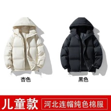 批发童装 机器充气棉弹力连帽外套棉衣 可压图