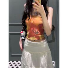 批发1*1人棉随心裁260克  性感辣妹海岛热带印花抹胸背心女夏季慵懒风
