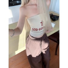 批发1*1人棉随心裁260克 美式复古甜辣妹性感无袖外穿设计感背心抹胸