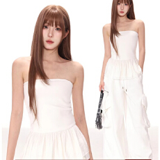 批发40支酷丝爽棉螺纹1x1 一字肩抹胸背心<b class='q'>夏</b>日新款收腰纯欲辣妹上衣