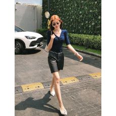 批发40支莫代尔随心裁1*1  时尚减龄<b class='q'>中袖</b>T恤女