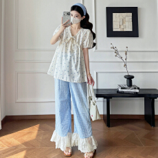 批发实拍 2026<b class='q'>夏</b>季新款孕妇装刺绣印染小碎花透气宽松