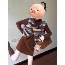 批发费尔岛复古撞色条纹马甲外套女<b class='q'>秋</b>冬新款减龄绑带叠穿外搭坎肩上衣