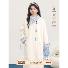 批发张汽水小确杏秋冬新款杏色毛呢外套女小个子气质绝美穿搭大衣