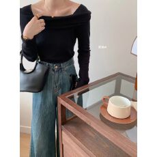 批发性感弹力打底衫女小众秋内搭长袖<b class='q'>一字肩</b>上衣潮