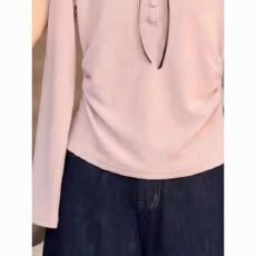 2026春季新款大码假两件长袖上衣色蕾丝蝴蝶结收腰显瘦打底衫t恤