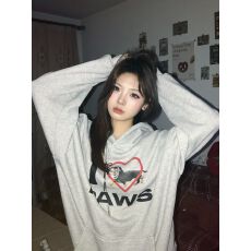 无帽绳 纯棉食毛华棉复合330克/加绒440克 潮牌印花连帽卫衣男女